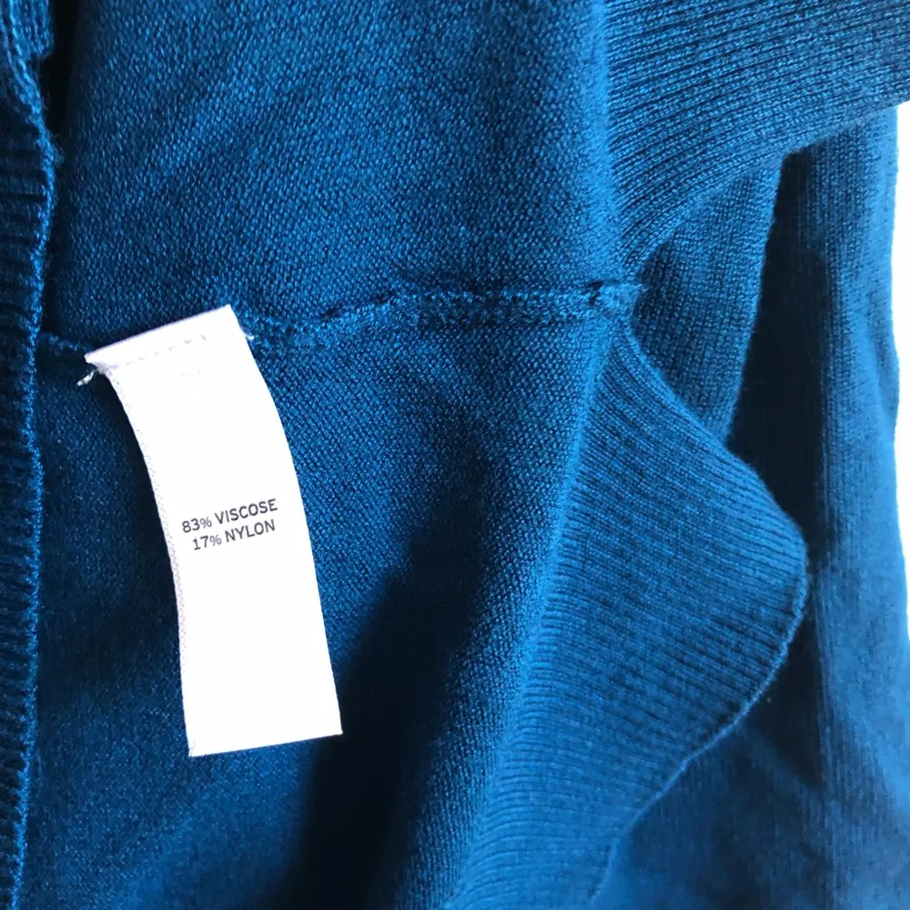 Susina Cardigan Teal Button Front Sweater 3/4 Sleeve Sz L NWT Blue Green Knit Size L - Image 11