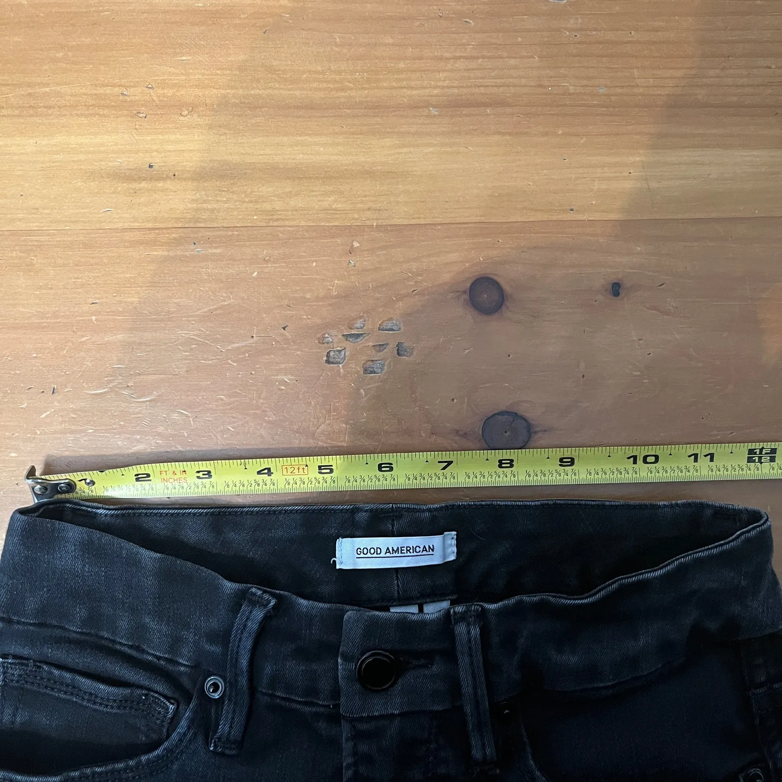 Good American Good Straight High Rise Jeans Zip Fly Women Black Size 4 / 27 - Image 5