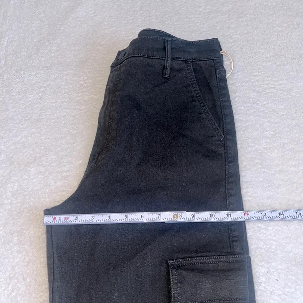 Mother Straight Up Rambler Cargo‎ Skim Jeans Black Size 33 NWT - Image 6