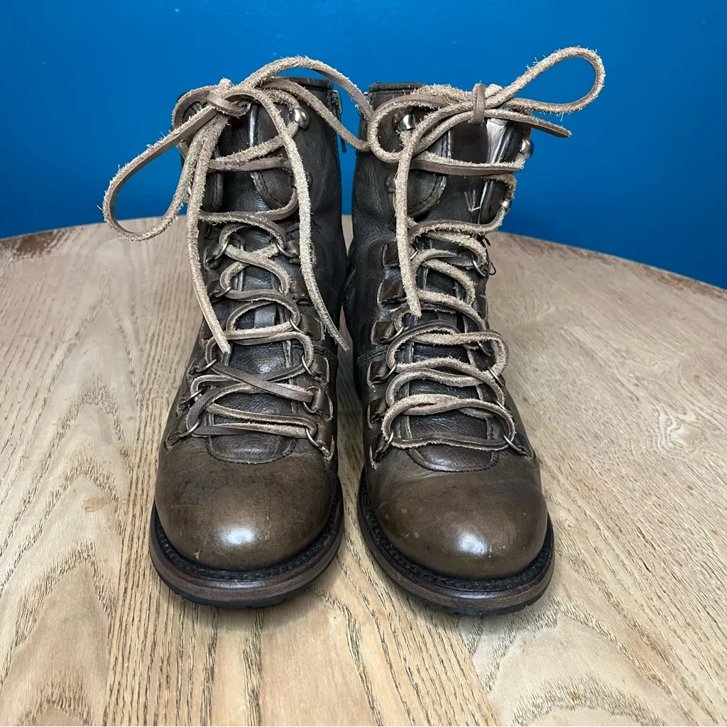 Freebird by Steven Devin Brown Leather Lace Up Ankle Boots Boho Women’s Size 8 - Image 6