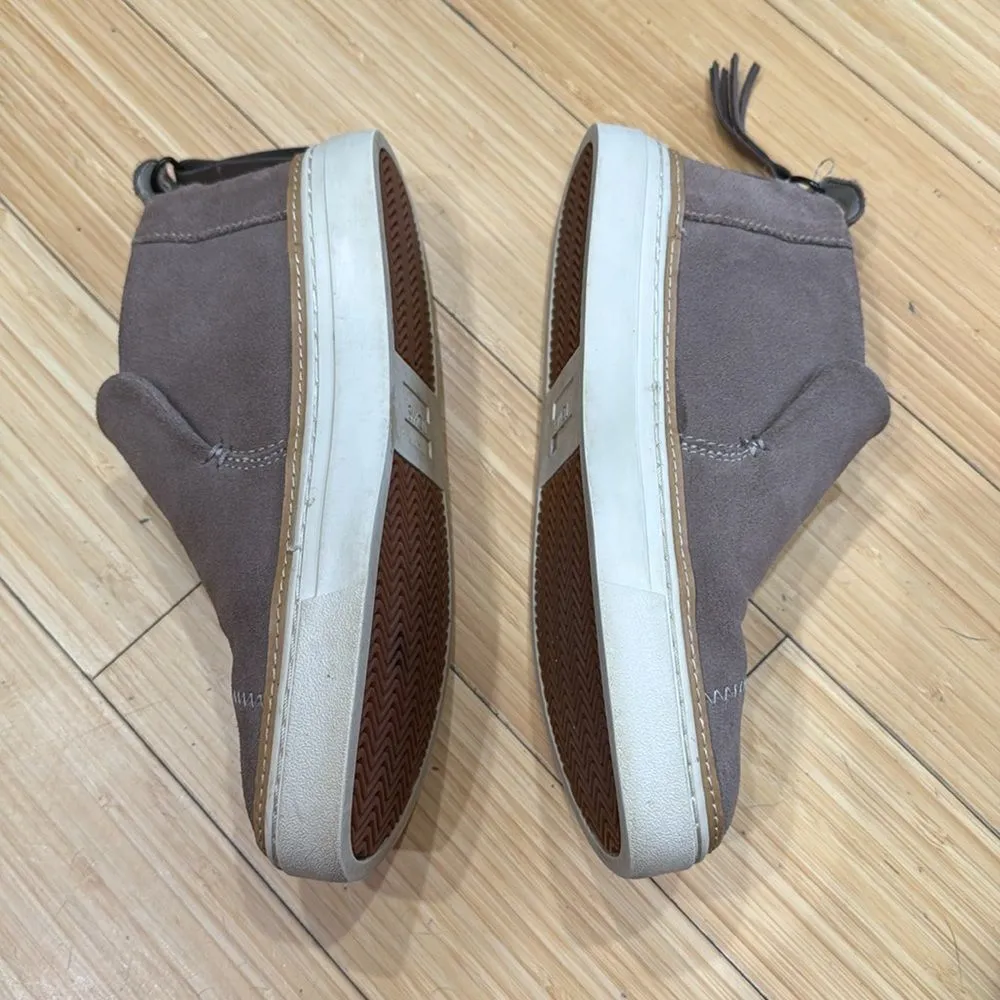 TOMS Size 7 Paxton 10014101 Women’s Taupe Leather Suede Slip On Mid Top Shoes - Image 5