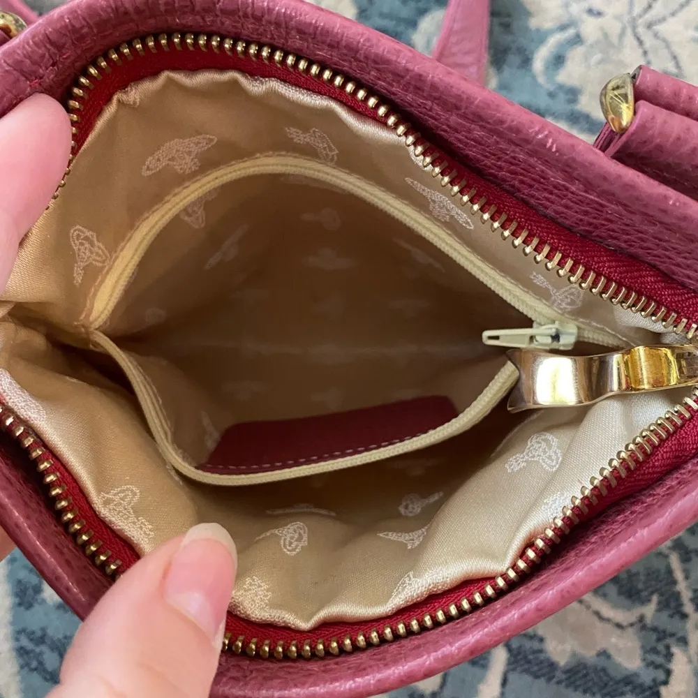 Authentic Vivienne Westwood leopard canvas leather crossbody bag pink gold - Image 6