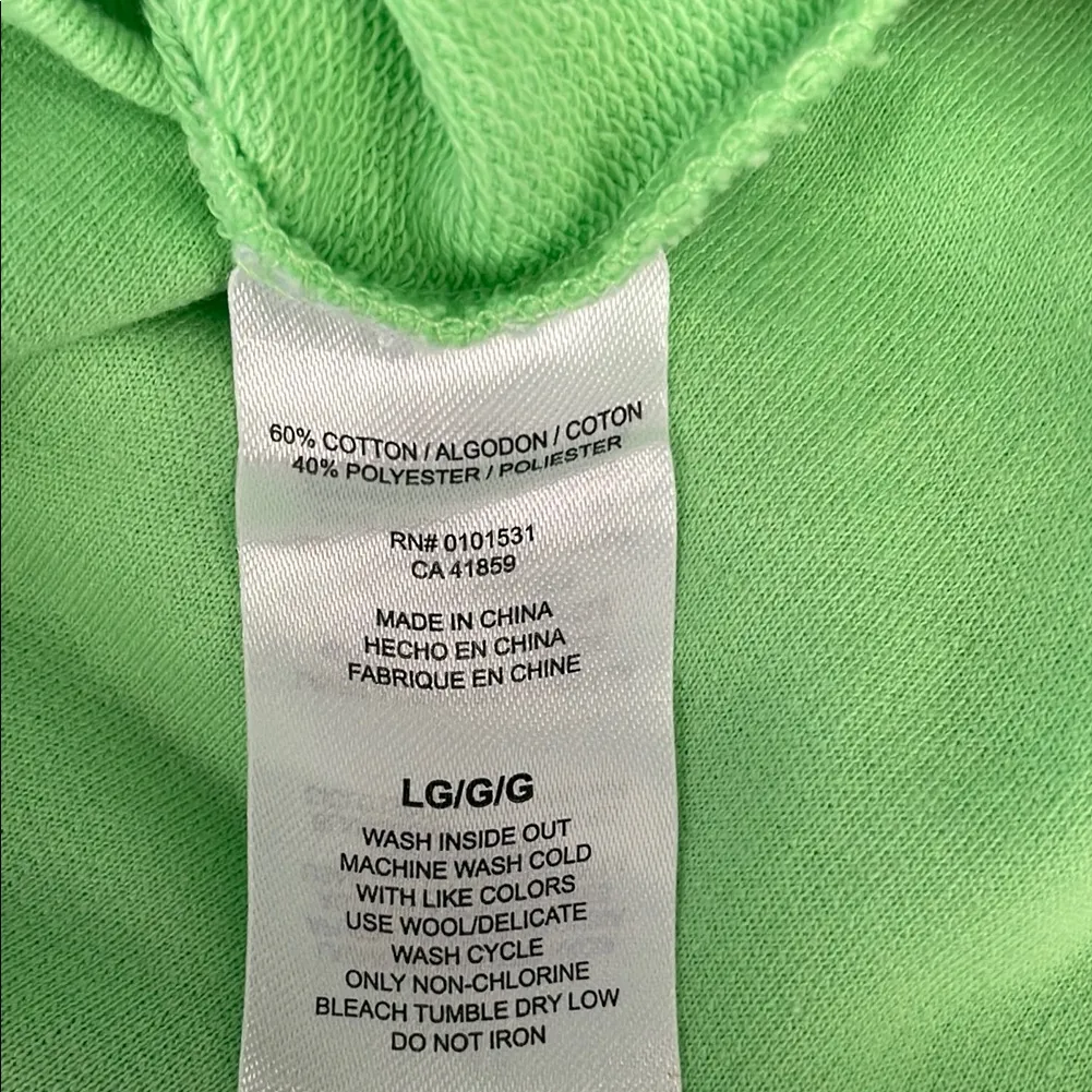 STAR WARS WOMEN’S GREEN BABY YODA FROGU FRENCH TERRY HOODIE SWEATSHIRT SIZE LG - Image 5