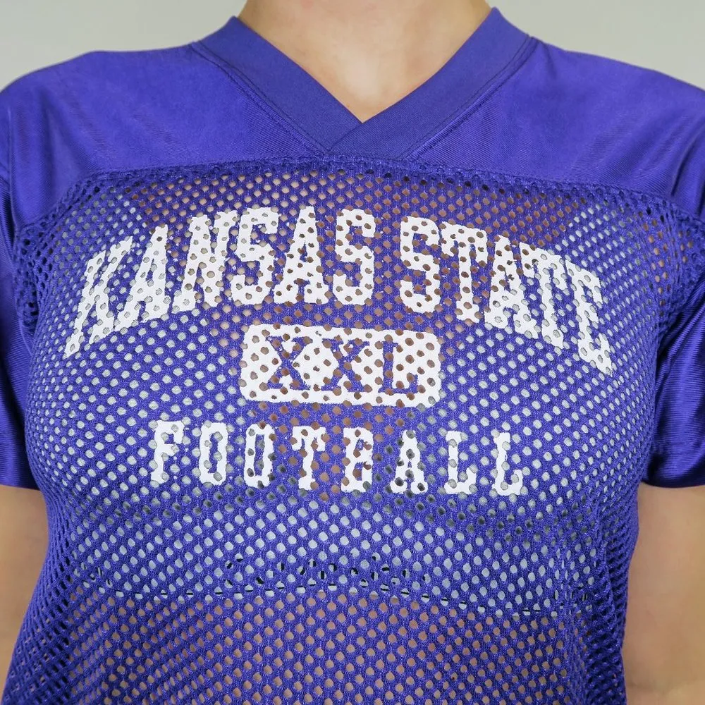 Vintage 90s Kansas State Purple Football Jersey Size XS - Image 2
