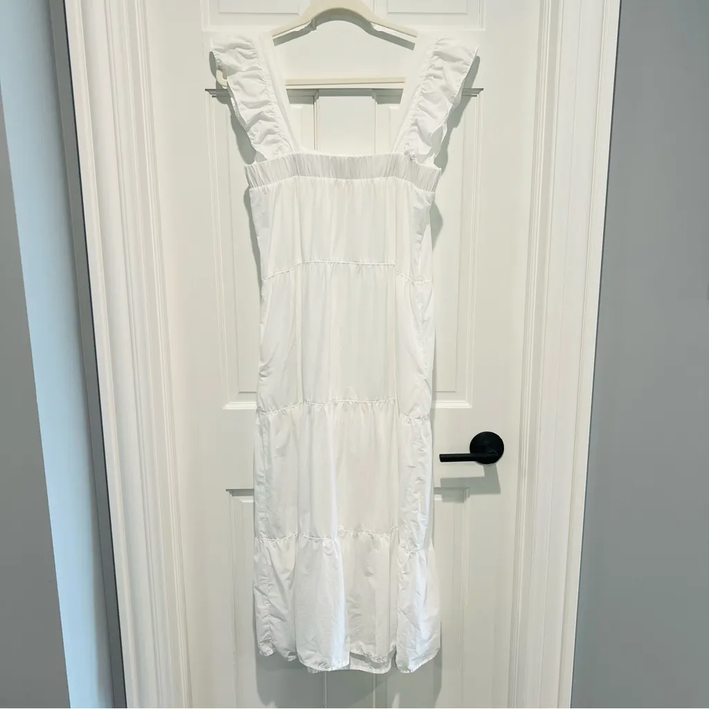 Nation LTD Camille Easy Sundress White Small Midi Tiered Ruffles - Image 5