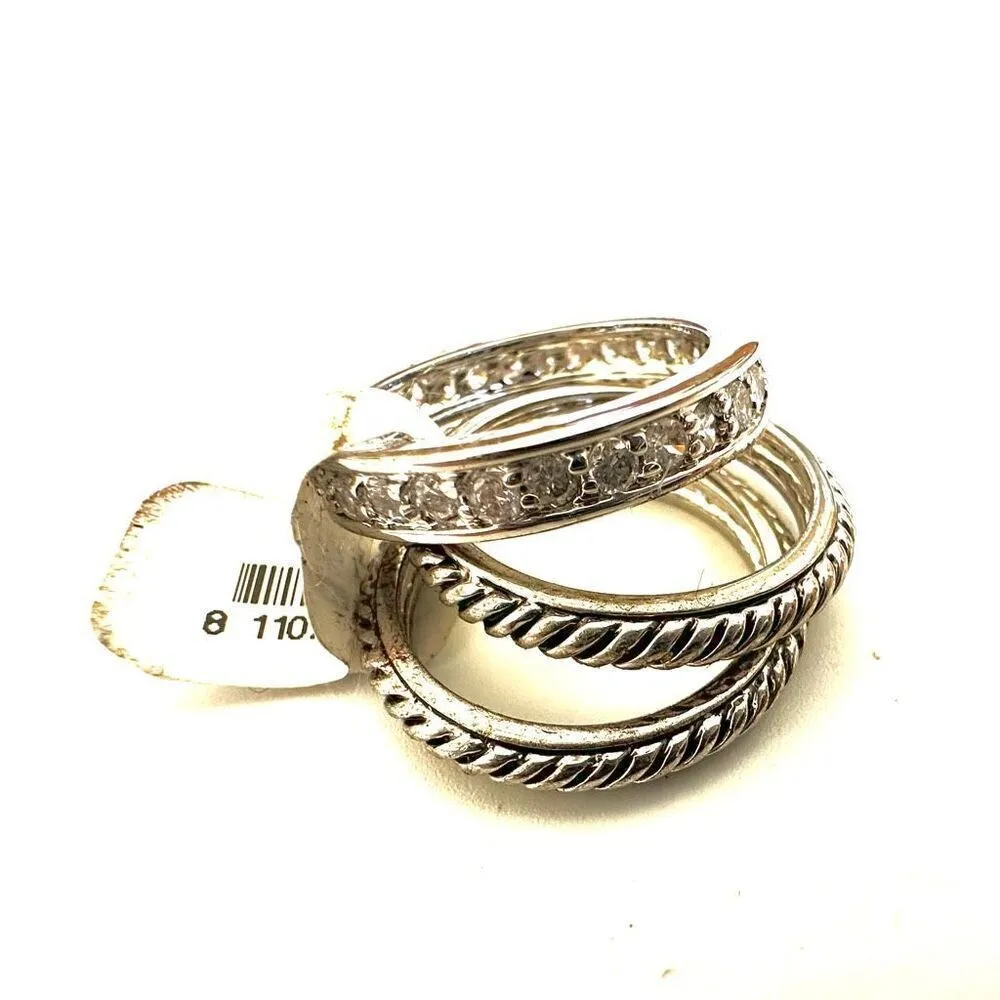 Silver tone rings - Image 4