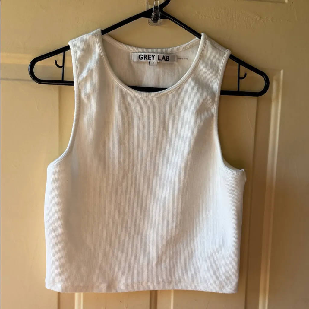 Grey Lab Classic White Tank Top Size M - Image 2
