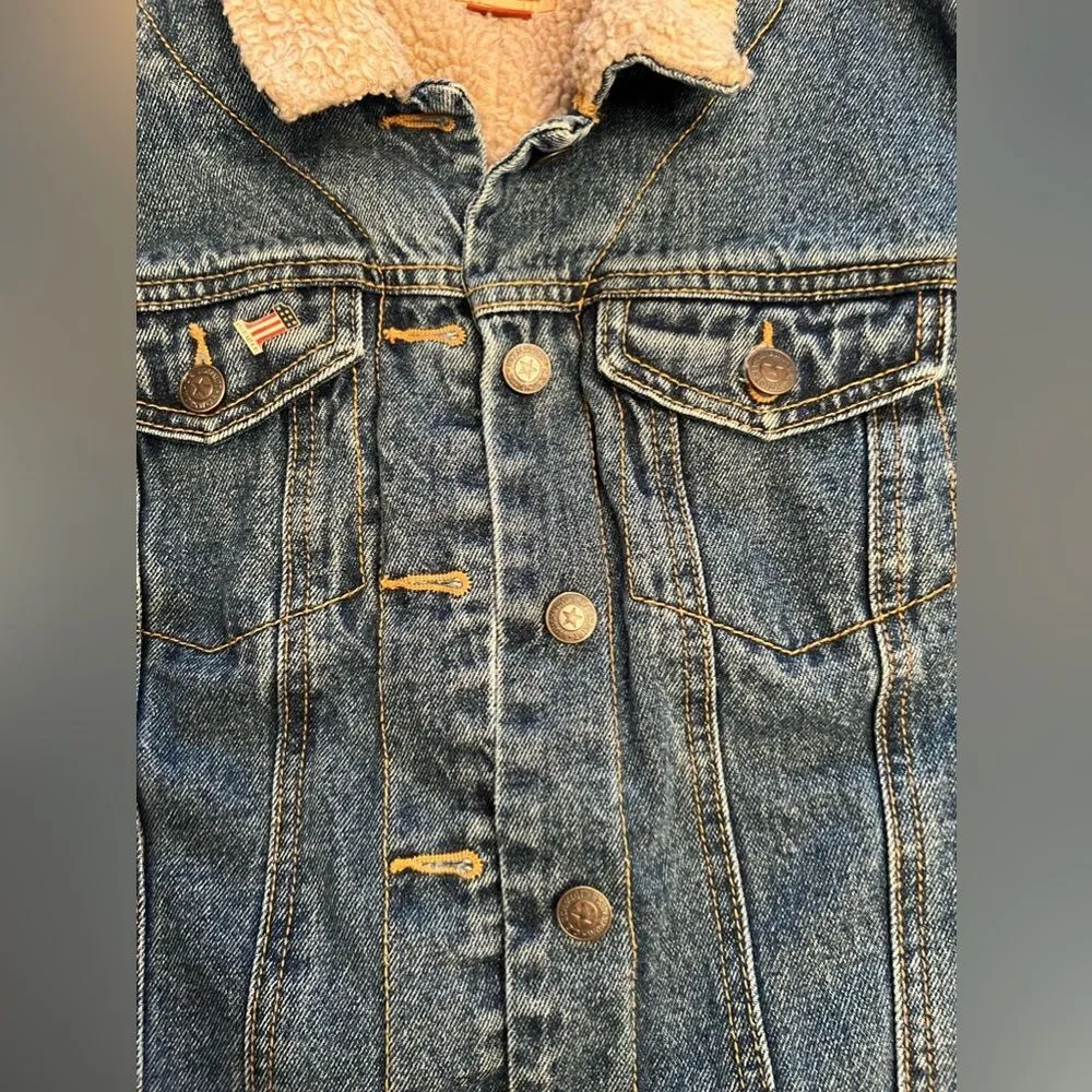 C.E. Schmidt Workwear Jacket womens large Blue Denim Insulated Coat - Image 6