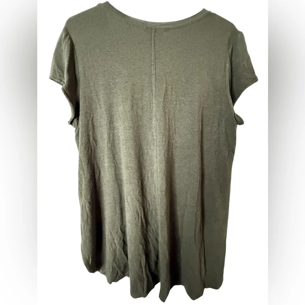 Bordeaux Green Asymmetrical Relaxed Tee - Image 2