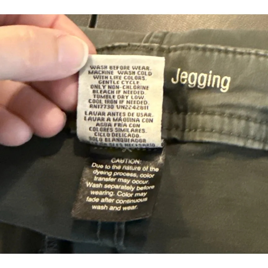 Ava Viv Womens 26W Jegging Super Stretch Olive Green Cargo Pants Utility Pocket - Image 6