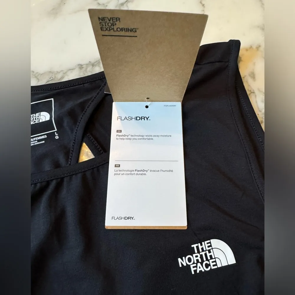 NWT The North Face Wander Crossback Tank, Black, Size Large, Athletic, Hiking - Image 8