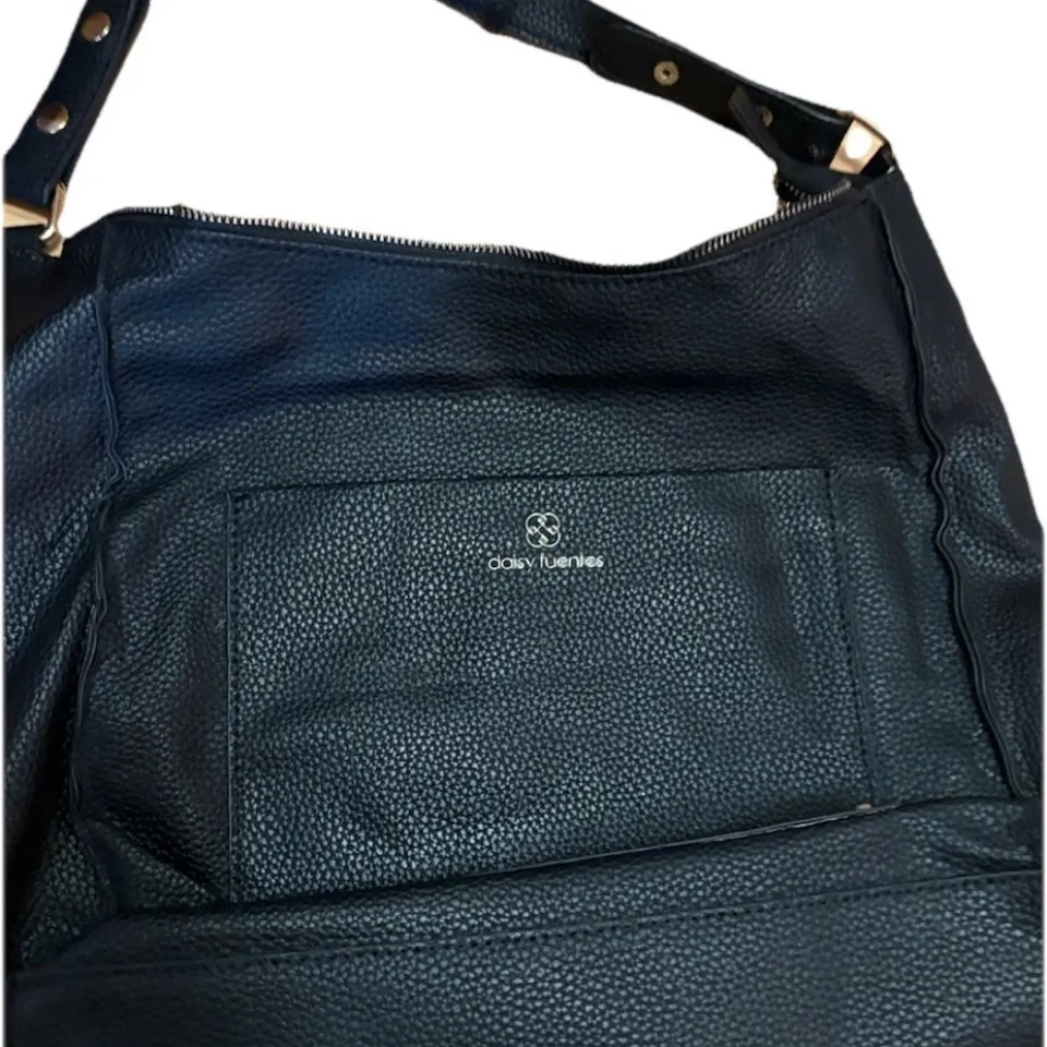 Daisy Fuentes Black Textured Bag with Gold Accent - Image 2