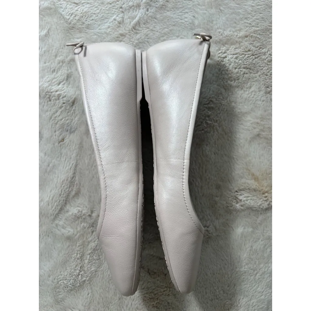 Kate Spade New York Pink Leather Ballet Flats With Bow & Spade Charm Womens Shoe - Image 10