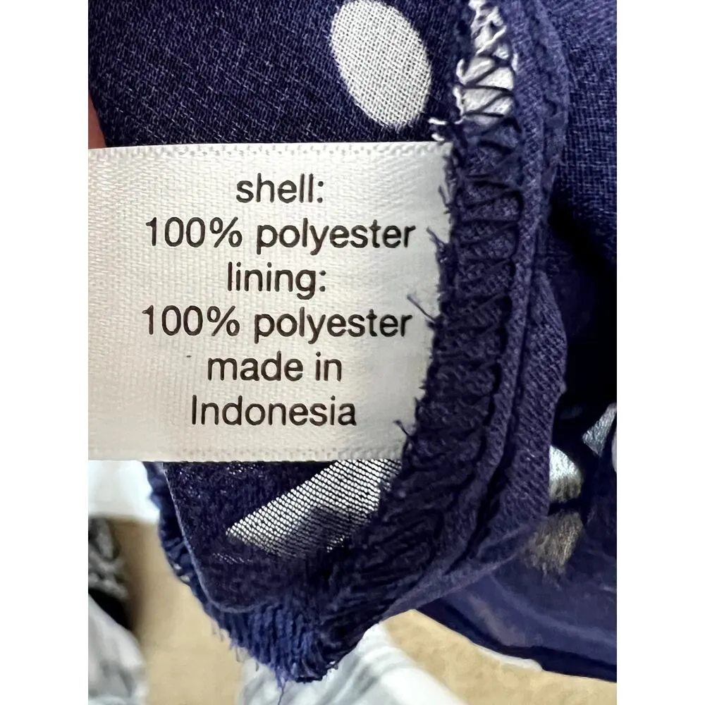 Lane Bryant size 20 tank top navy/white polk-a-dot tiered whimsical, vacay - Image 10