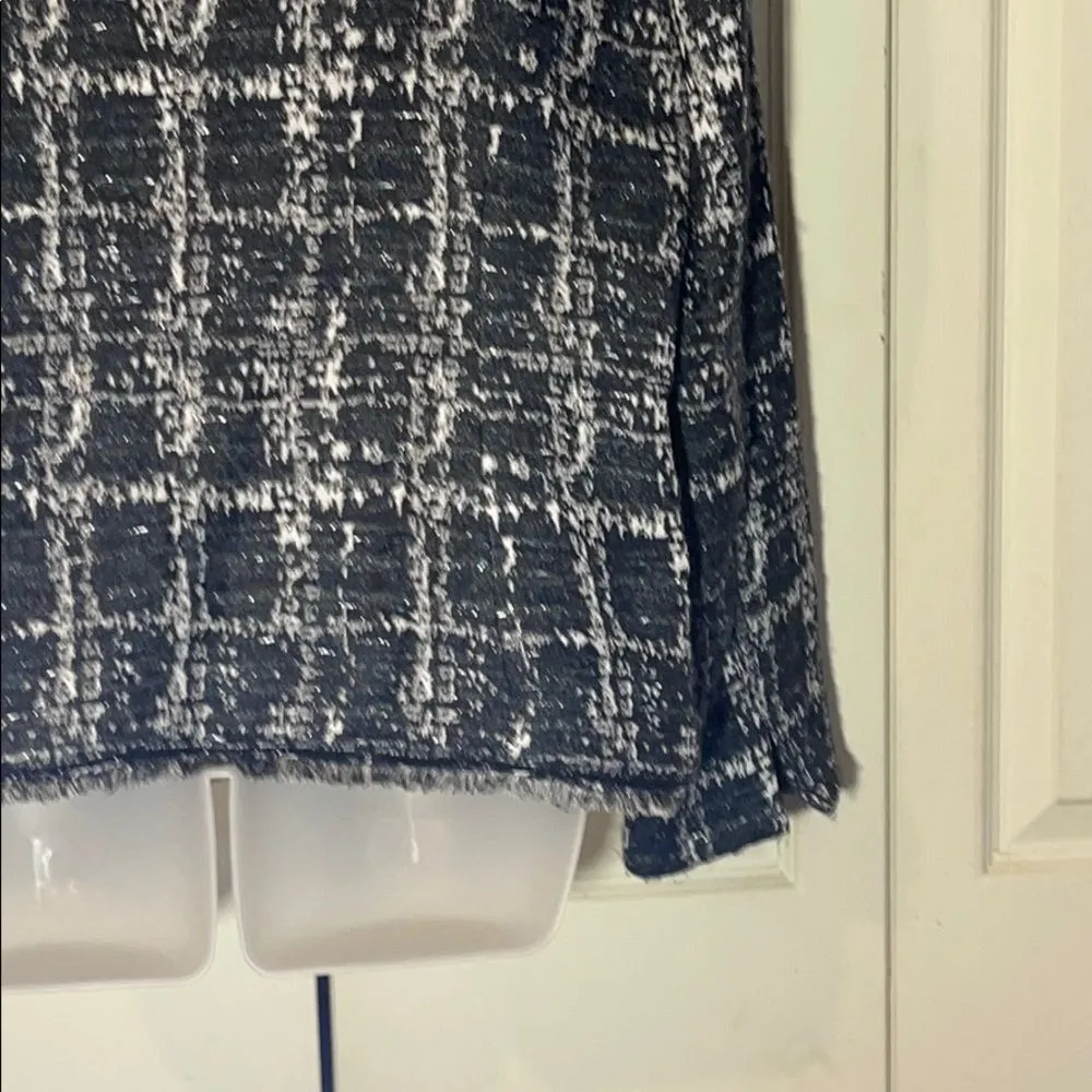 Chico's Gray Metallic Fringe Boucle Jacket 3/L - Image 12