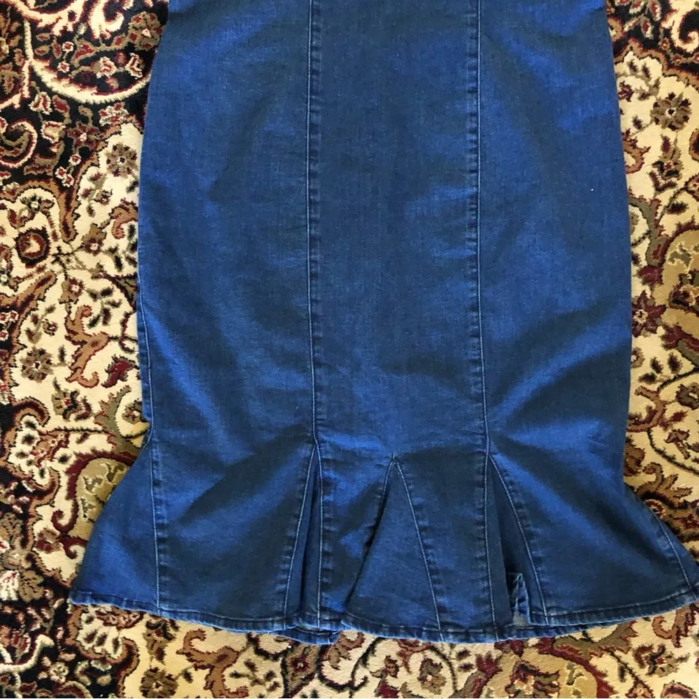 Ashley Stewart 12 fitted stretch denim Dress - Image 4