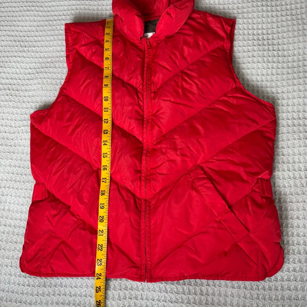 Vintage Eddie Bauer Goose Down Puffer Vest Womens Medium Red 80s 90s Winter Coat - Image 7