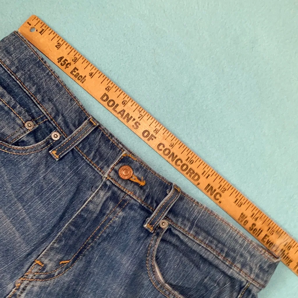 LEVI’S 505 straight leg mid rise 5 pocket blue medium length classic size 10 - Image 12
