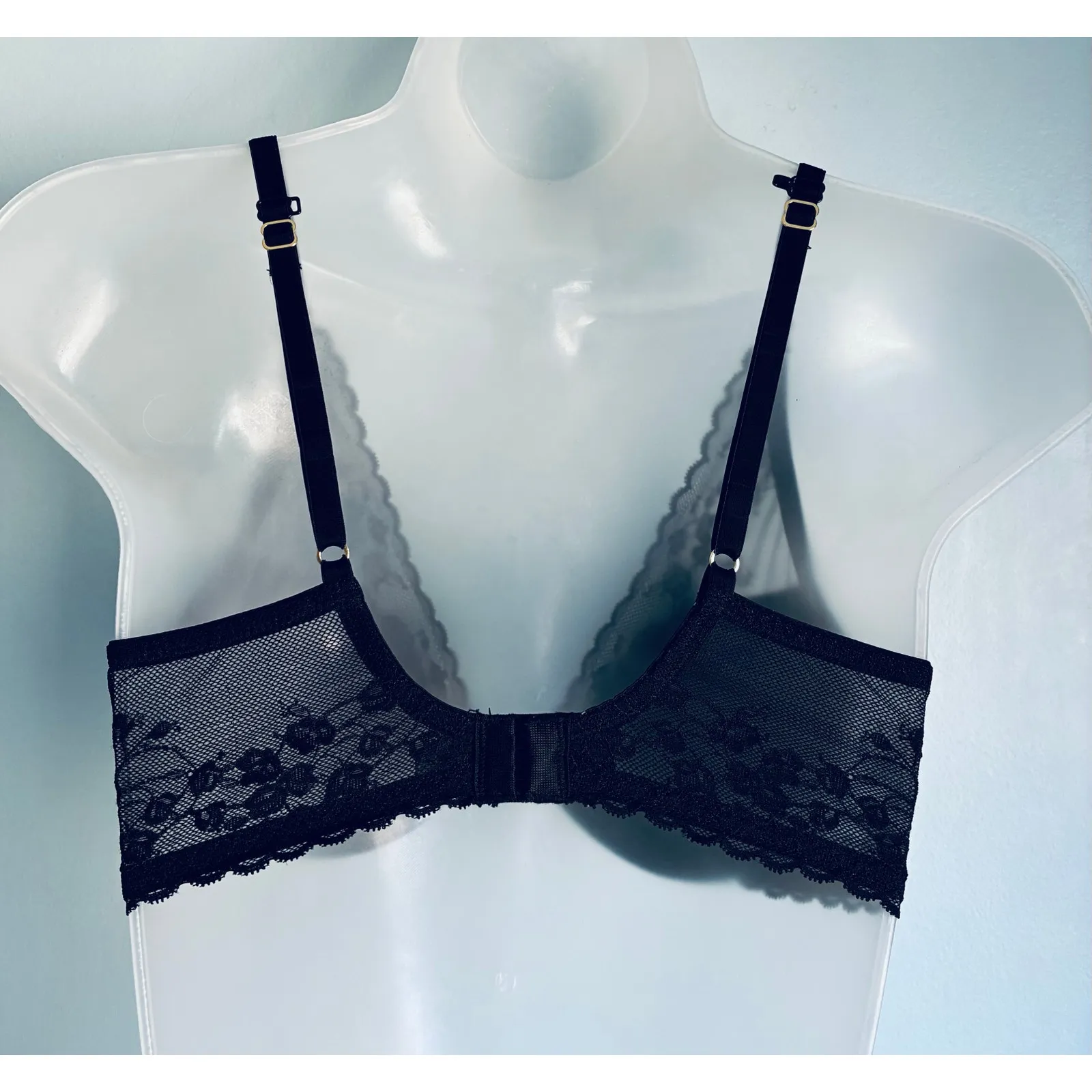 Natori Bra Lined Black Lace Whimsigoth 34C - Image 3
