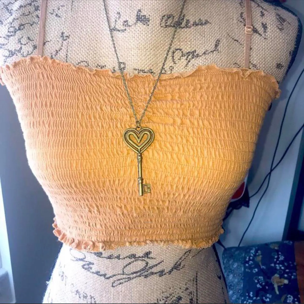 Heart Cut Out Key Necklace - Image 5