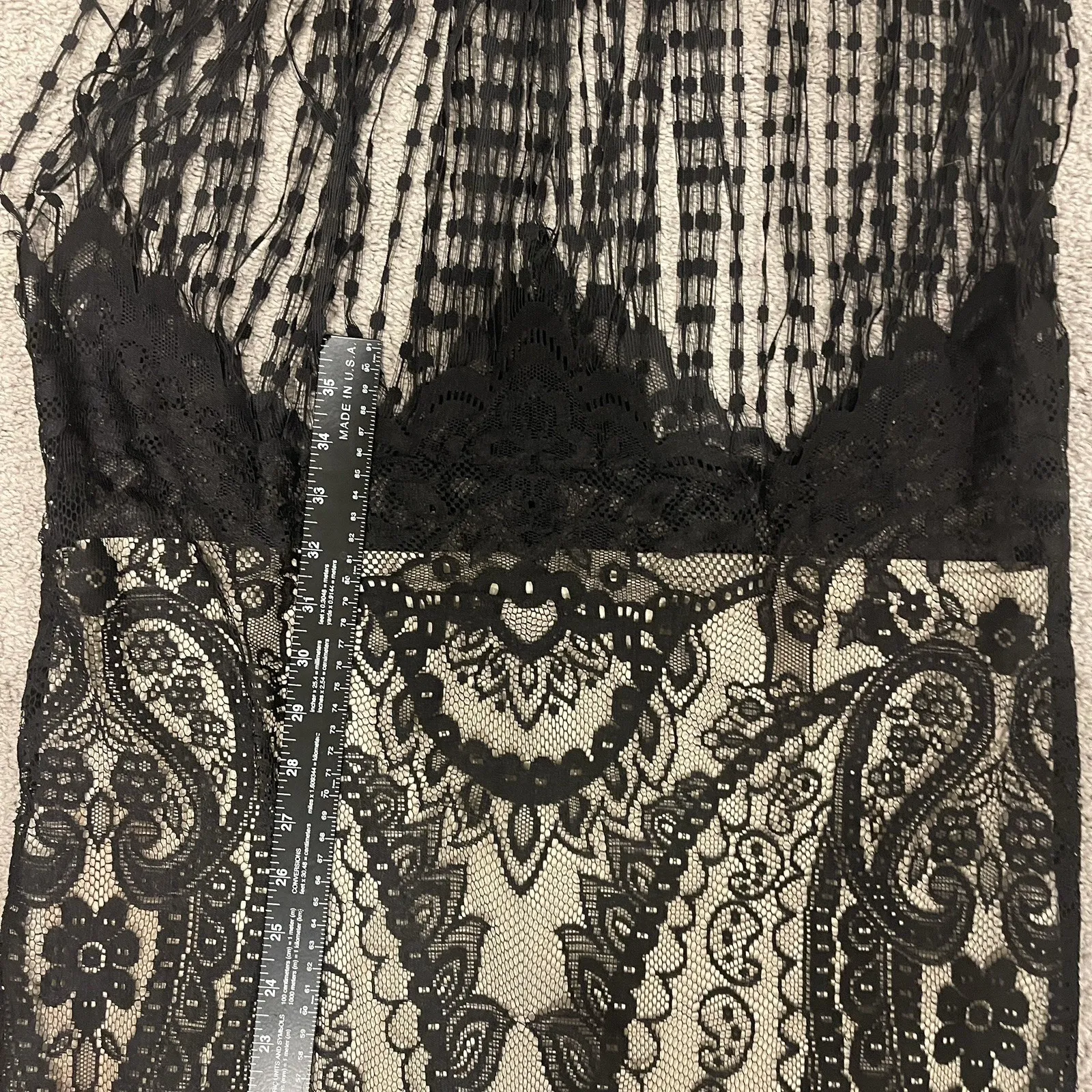 Flapper Dress Women Sz Lg Black 1920s Gatsby Flapper Party Holiday NYE Lace Sexy - Image 7