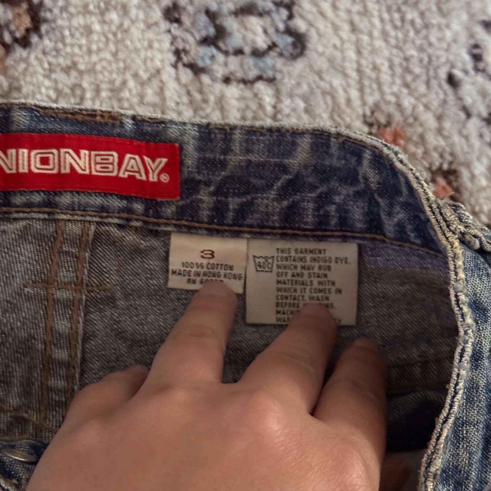 Vintage Y2K Unionbay Cargo Denim Shorts Size 3 Blue 100% Cotton‎ - Image 6