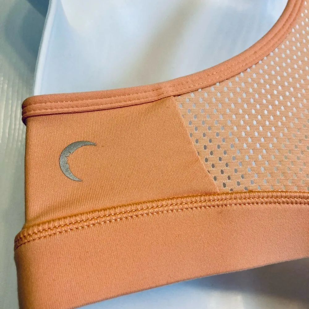 ZYIA Active Strappy Grid Peach Sports Bra Size Small Racerback Running Yoga - Image 3