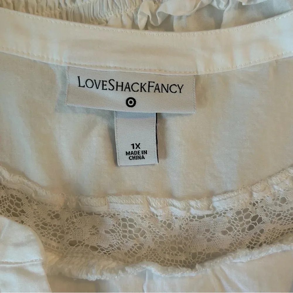 Love Shack Fancy Target Women 1X Penelope White Ruffle Tiered Cottage Core Dress - Image 8