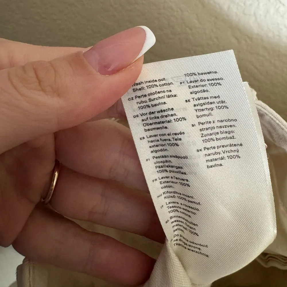 Arket High Waist Twill Cargo Shorts Cream Size‎ 38 6US Size 28 - Image 7