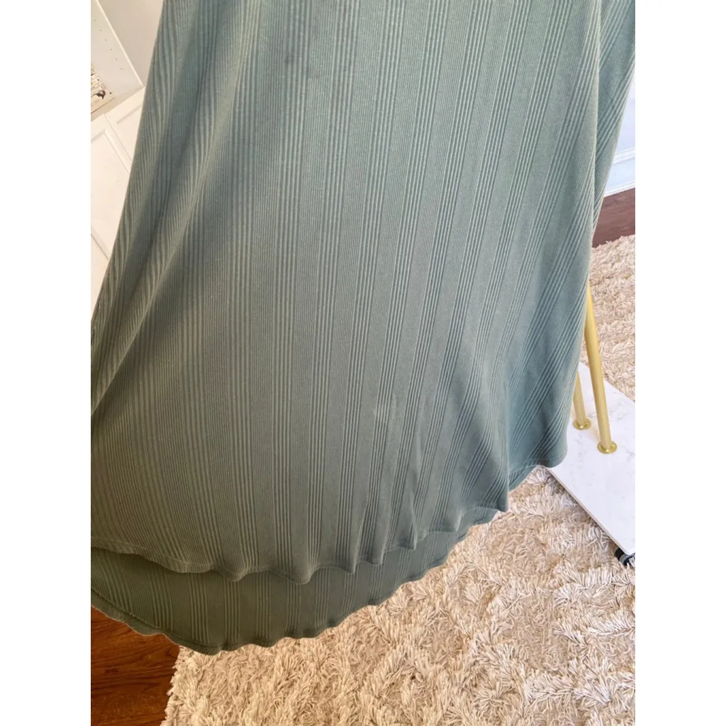Aerie Olive Ribbed Maxi Dress Scoop Neck Lounge Beach Resort Relaxed Sage Green - Image 7