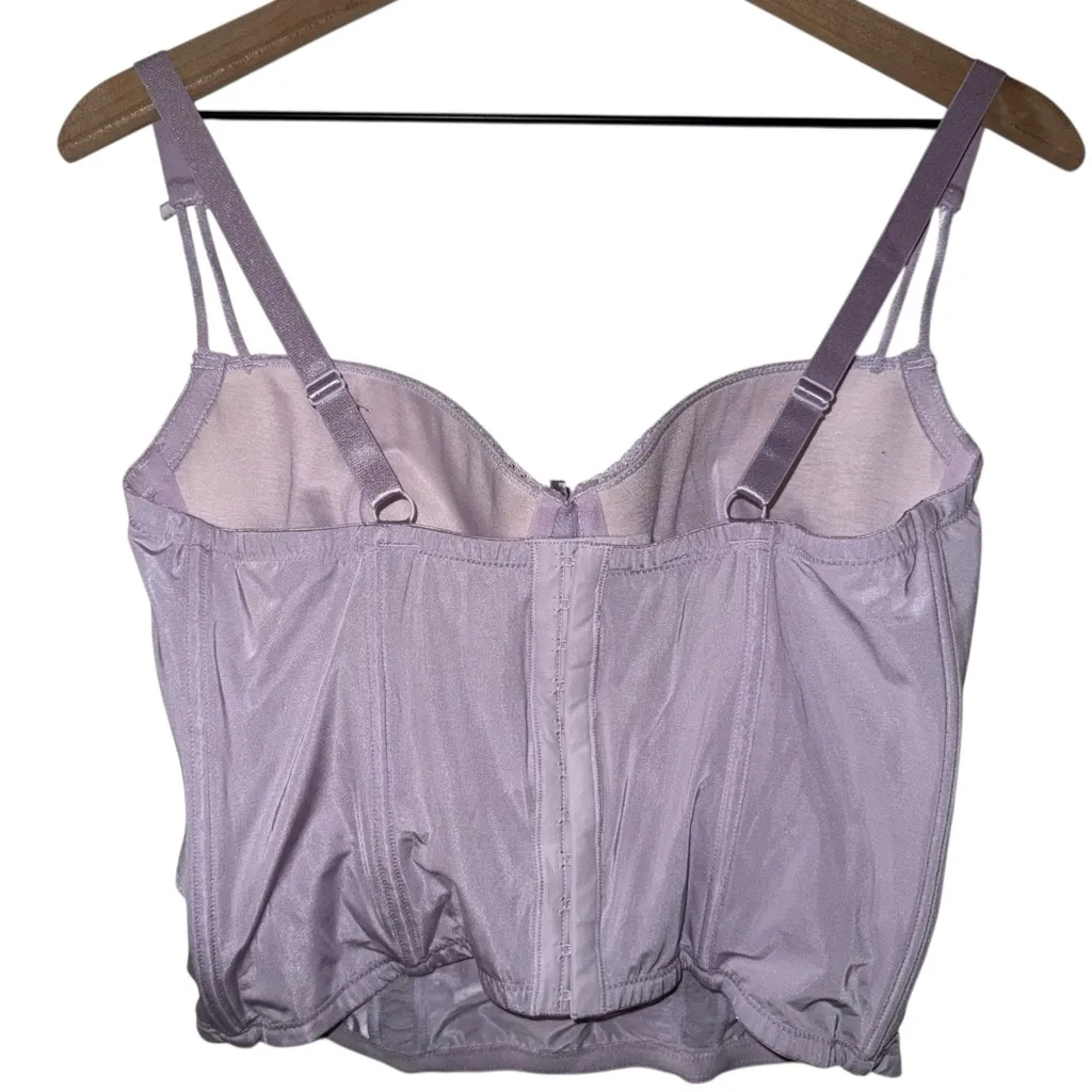 Fairy Milkmaid Lavender Lace Mesh Boned Padded Bustier Top‎ Lingerie Camisole Purple Size undefined - Image 5