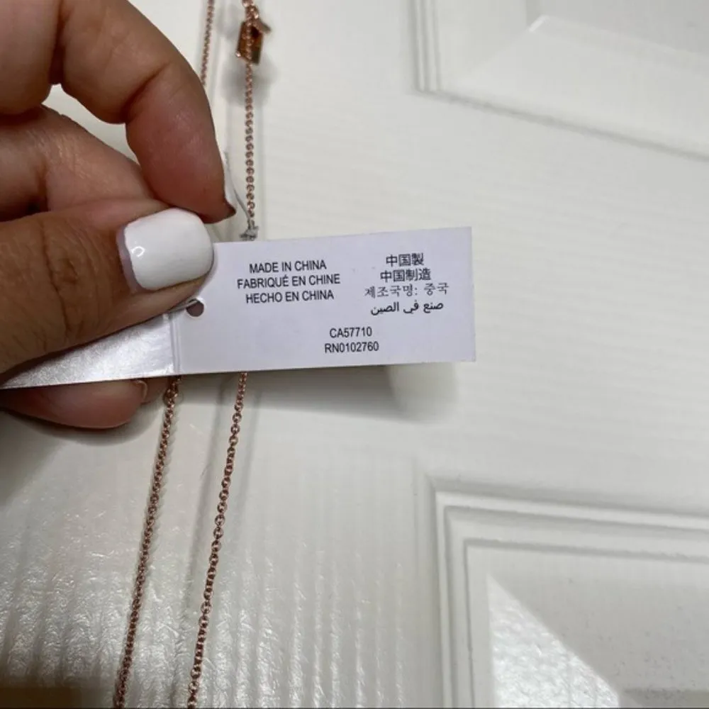 NWT Kate Spade Lady Marmalade Scatter Necklace in Rose Gold Glass - Image 8