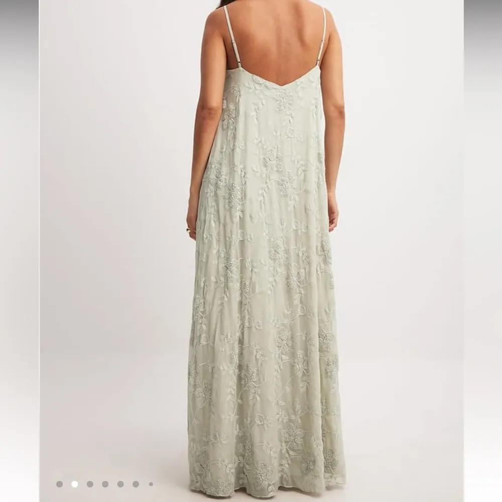 NAKD embroidered maxi dress in light green - Image 6