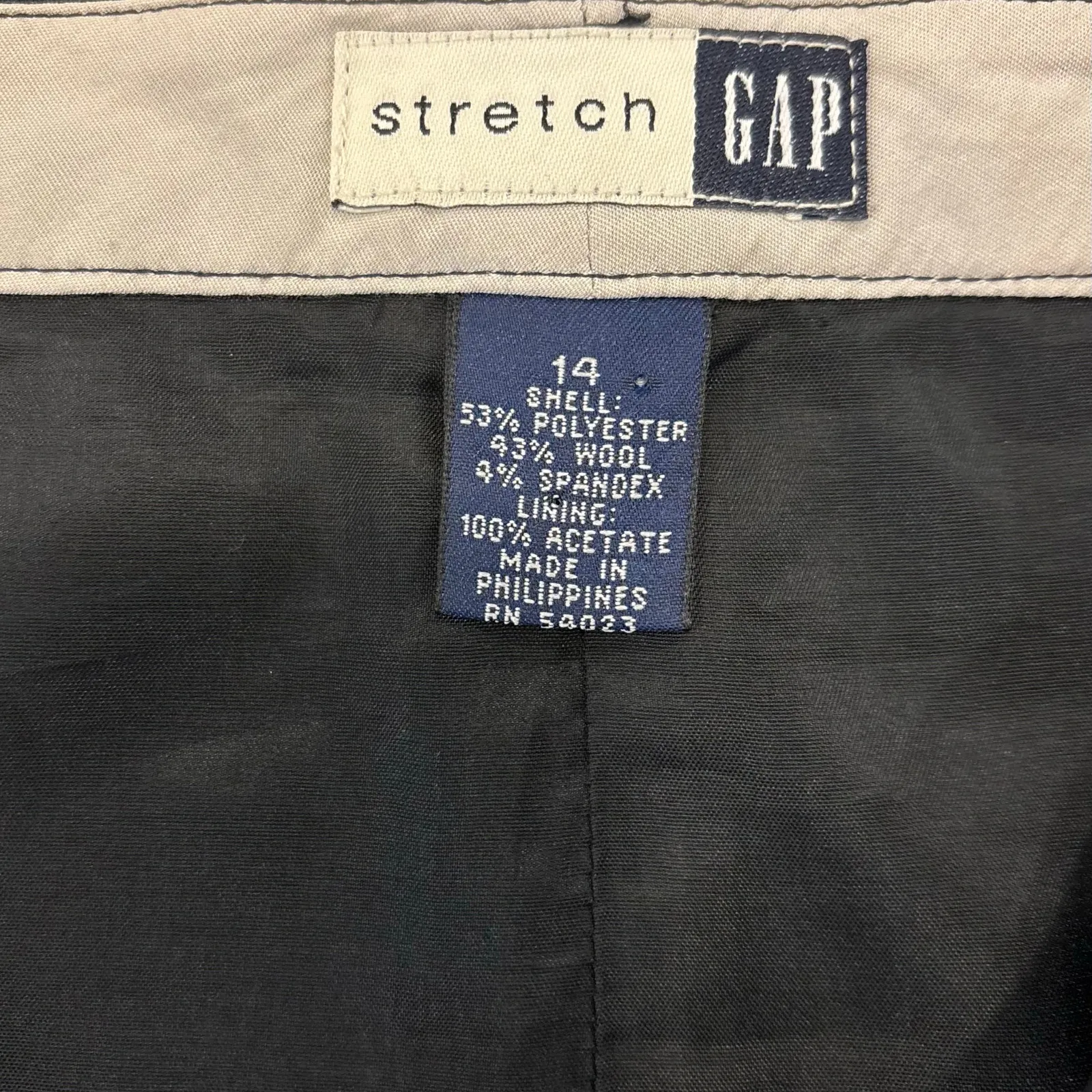 VTG women's Y2K GAP Black Pencil Skirt stretch office siren academia, Size 14 - Image 4