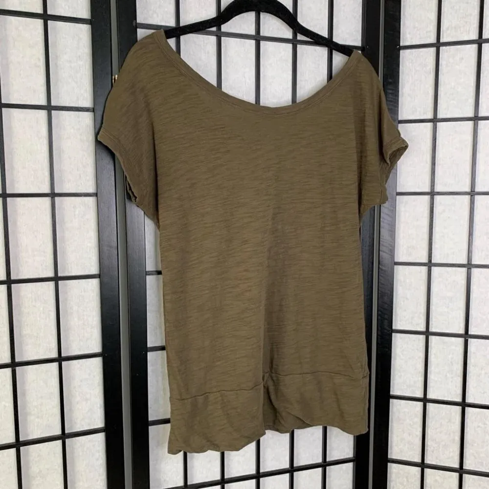 Lightweight Olive Green Short Sleeve Blouse
 Army Green Medium - Image 2