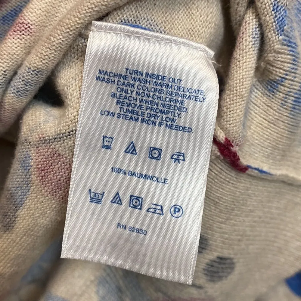 Lands End Small Supima Cardigan Sweater Citrus Purple Button Down Long Sleeve - Image 5