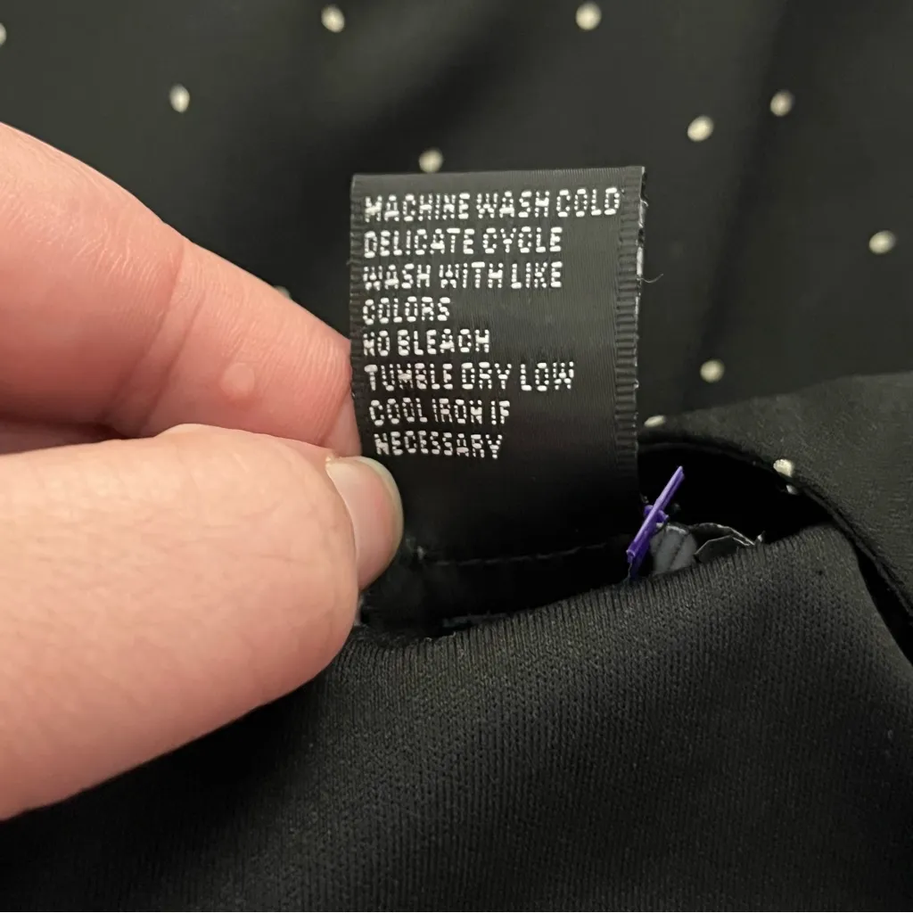 Vintage 90s Y2K Virgo Sleeveless Sheath Dress Polka Dot Ombre Black White 10 P Size 10P - Image 4