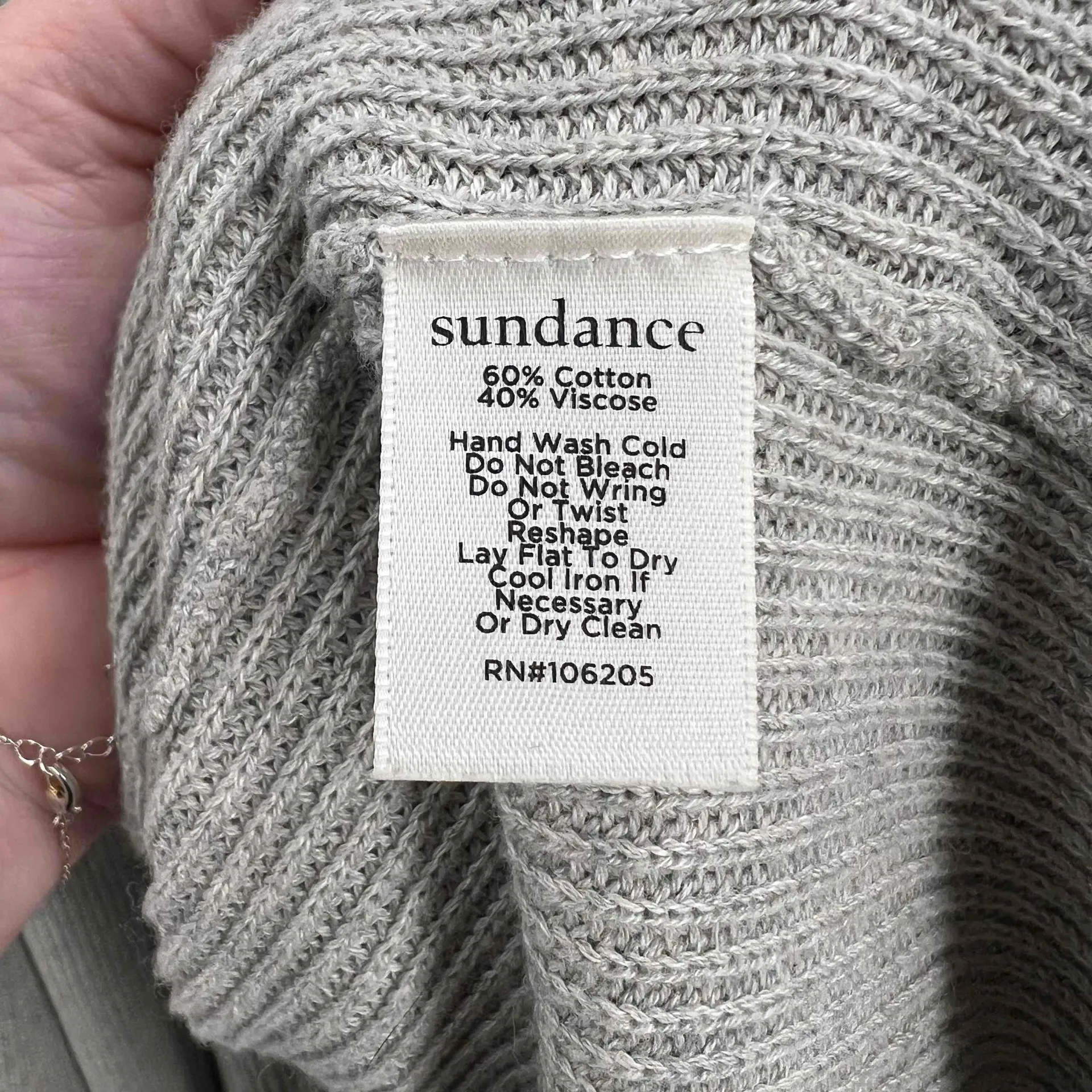Sundance Sweater Gray Rib Knit Open Front Cardigan Womens Size Large - Image 5