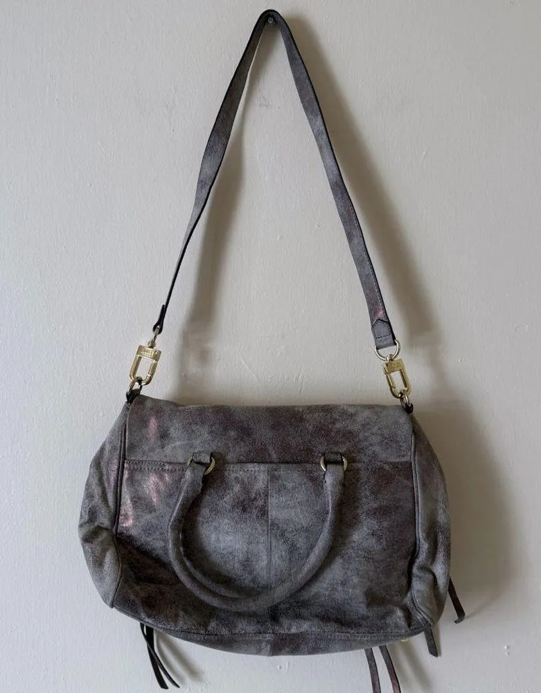 Aimee Kestenberg Bag Jaylin Metallic Leather Satchel Shoulder Rose Gold - Image 3