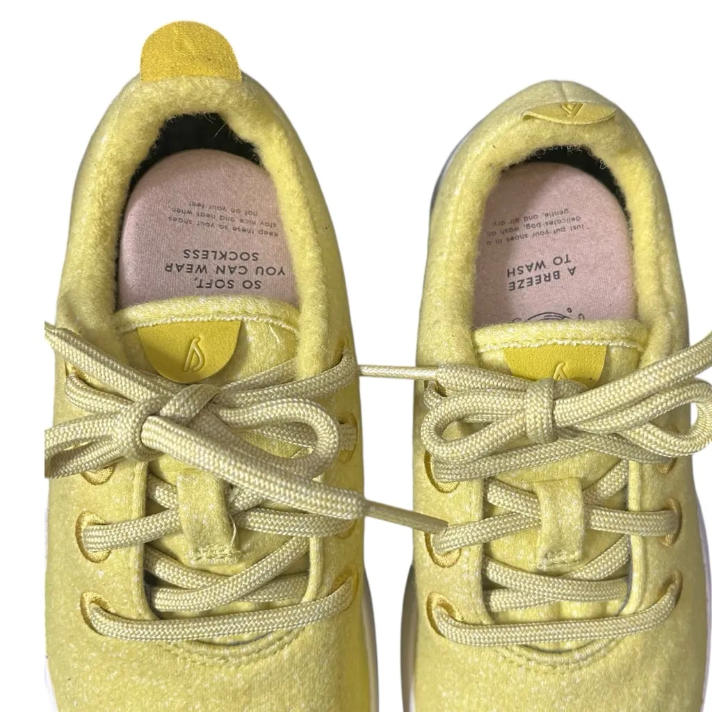 Allbirds New Wool Runner Sneakers Women’s Size 6 Yellow Merino Lace-Up Casual - Image 3