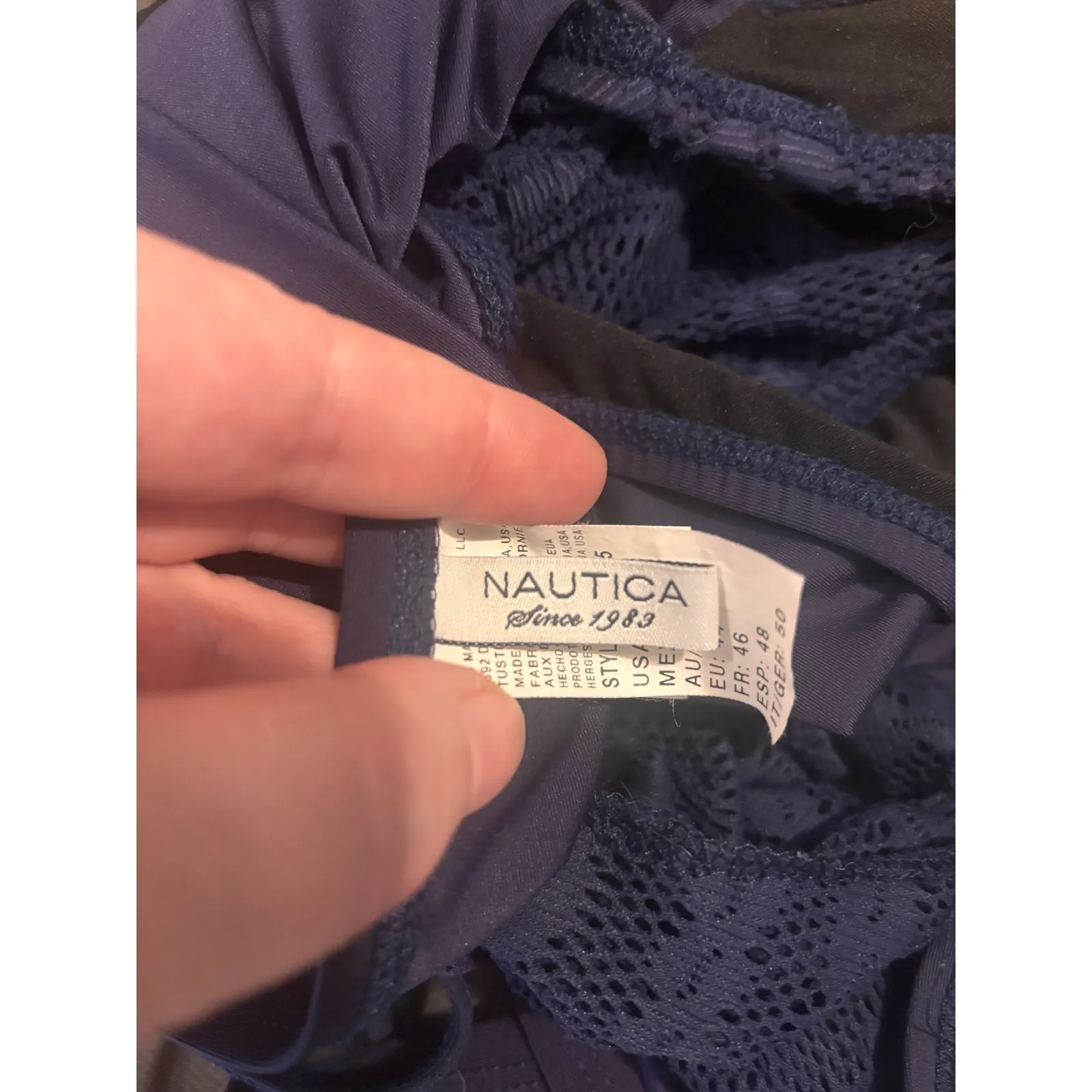 Nautica Grand Isle Blue Crochet One Piece Swimsuit size 14 Beach Vacation - Image 10