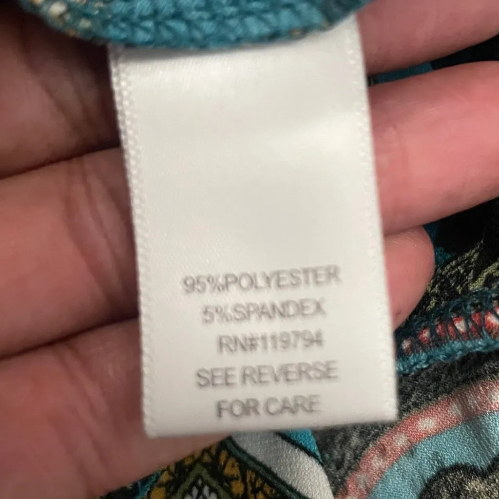 Women's Embellished Multicolor Maxi Dress Boho Dark Paisley Sz Medium - Image 10