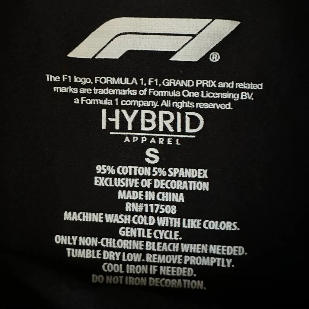 Formula 1 Women's Racing Tee Size S Black - Image 4