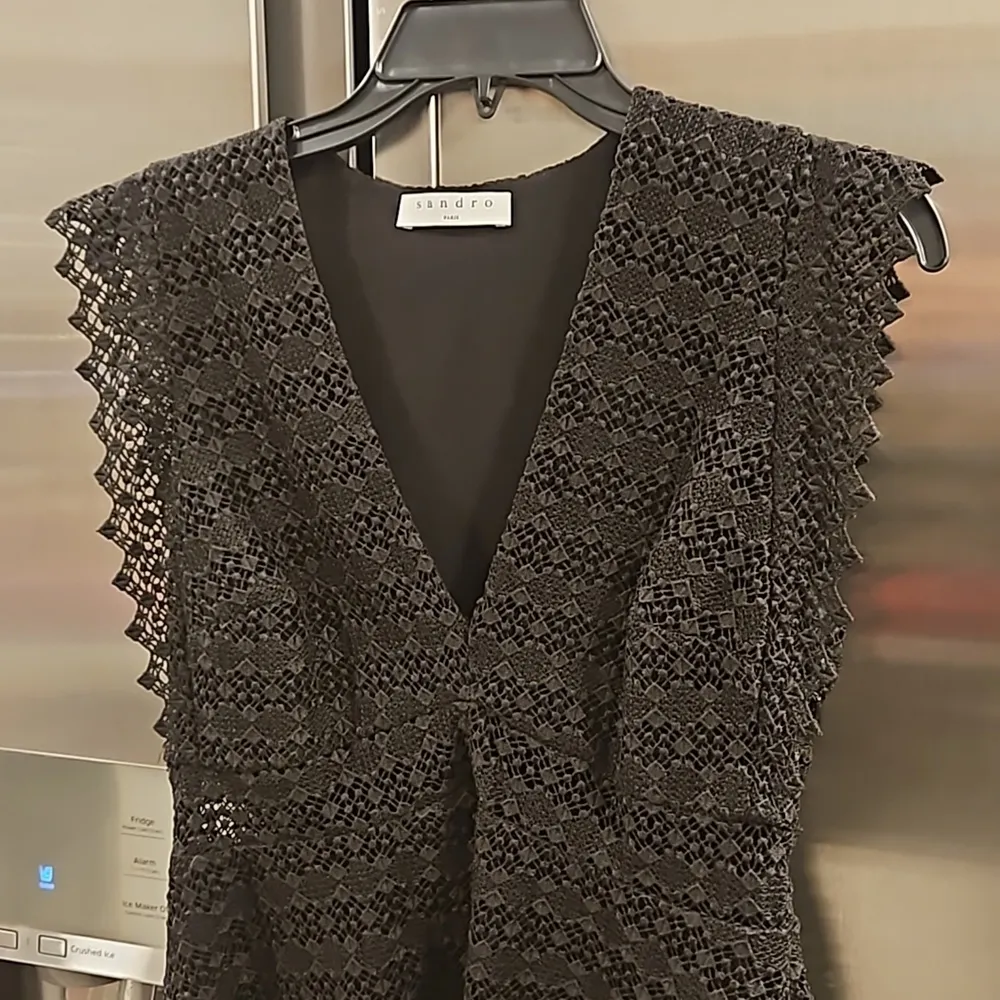 đź’•SANDRO PARISđź’• Lindsey Lace Mini Dress ~ Black Size 3 = US 8 NWT - Image 13