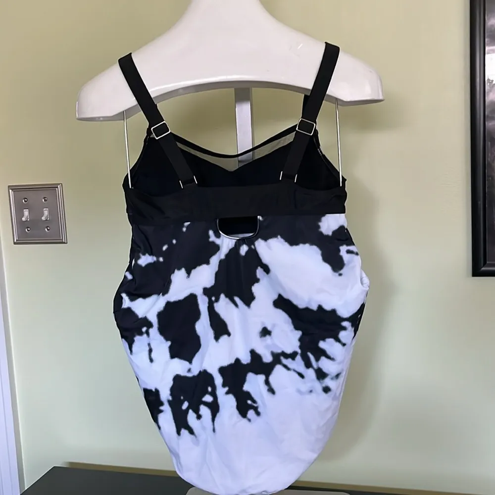 Print Strappy Back Tankini Set Two Piece Swimdress Panty Bathing - Image 10