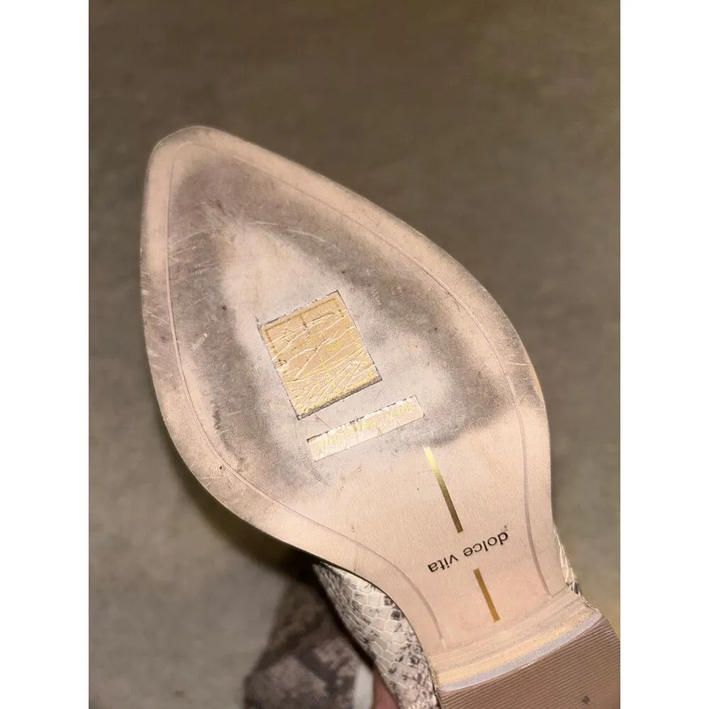 DOLCE VITA Shanta Snake‎ Print Leather Western Boots Booties Size 7.5 - Image 7