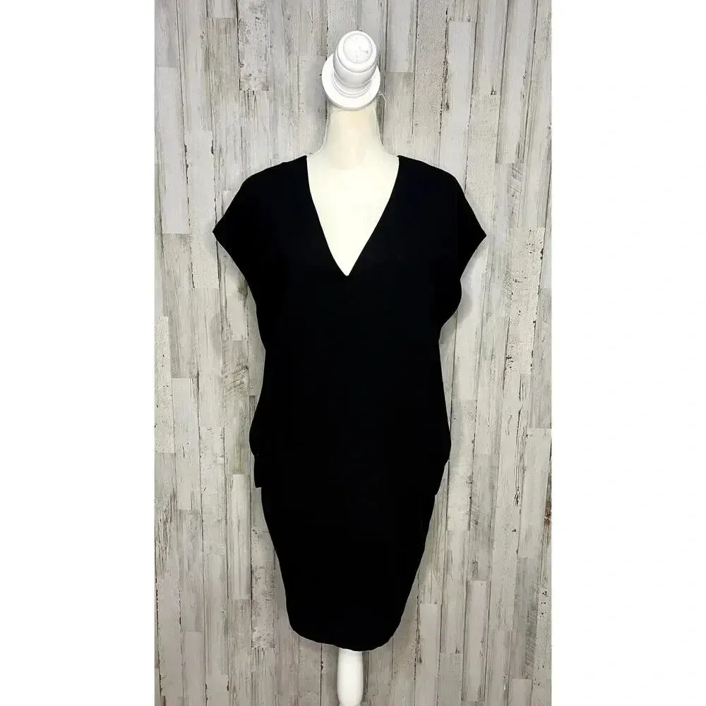 Banana Republic Women's Black‎ Crepe Cocoon Tee Dress Size Small - Image 2