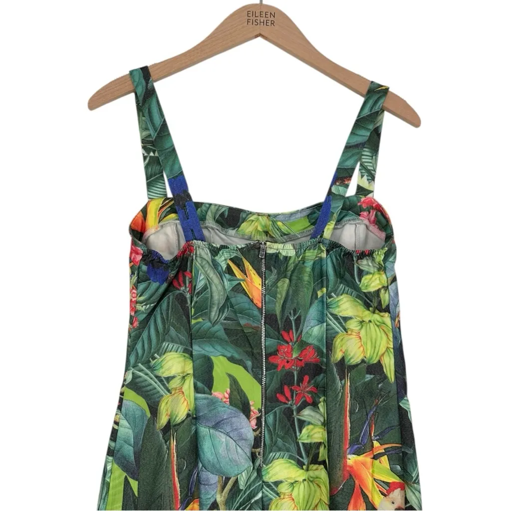 Anonymous Addiction Tropical Floral Leaf Print Dress size Large NWT Sleeveless Green - Image 5