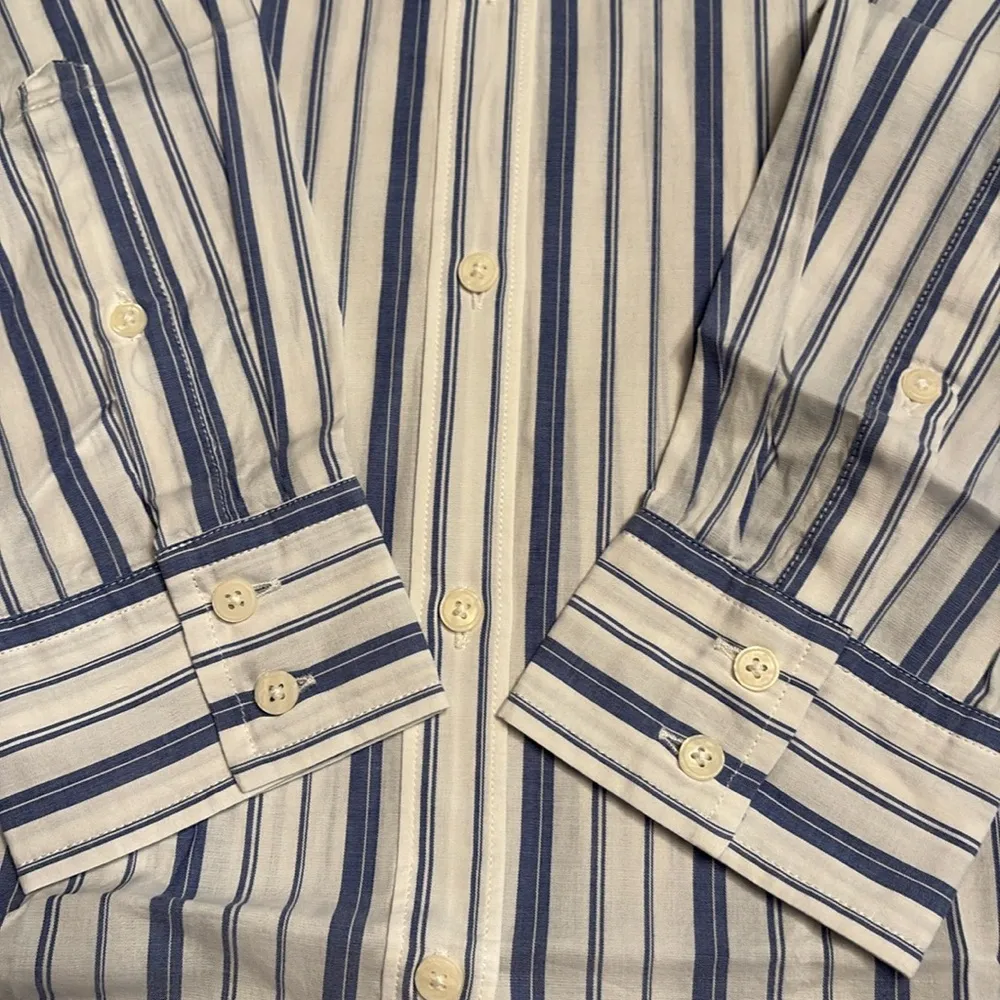 UNTUCKit Women’s Pinot Perse Button Down Long Sleeve Blue stripe Shirt Sz 0 NWT - Image 6