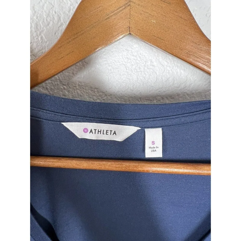 Athleta In A Twist Dress Small S Navy Midi Knot Front Soft Stretch - Image 3